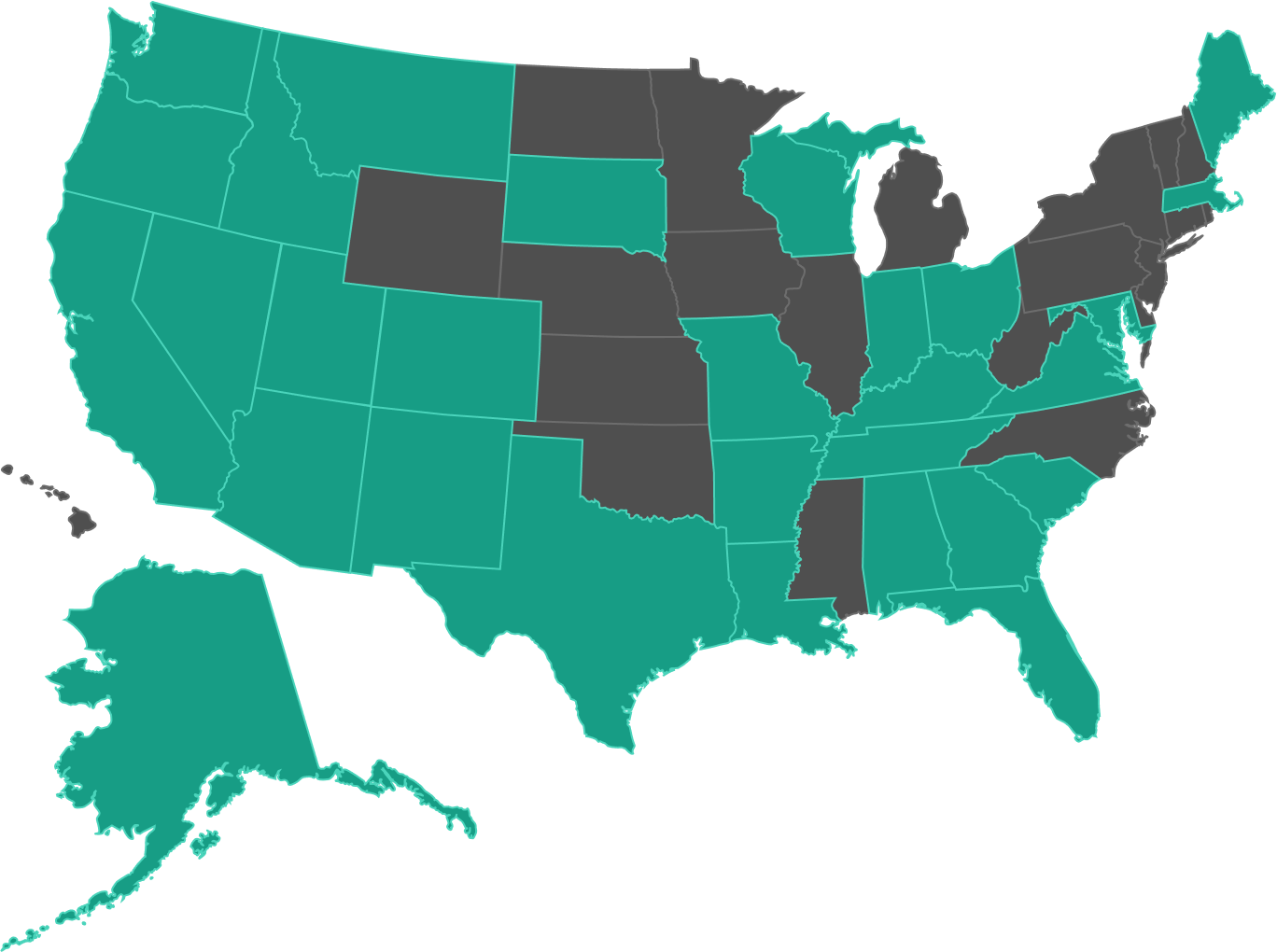 Turner Staffing Group Map of the United States