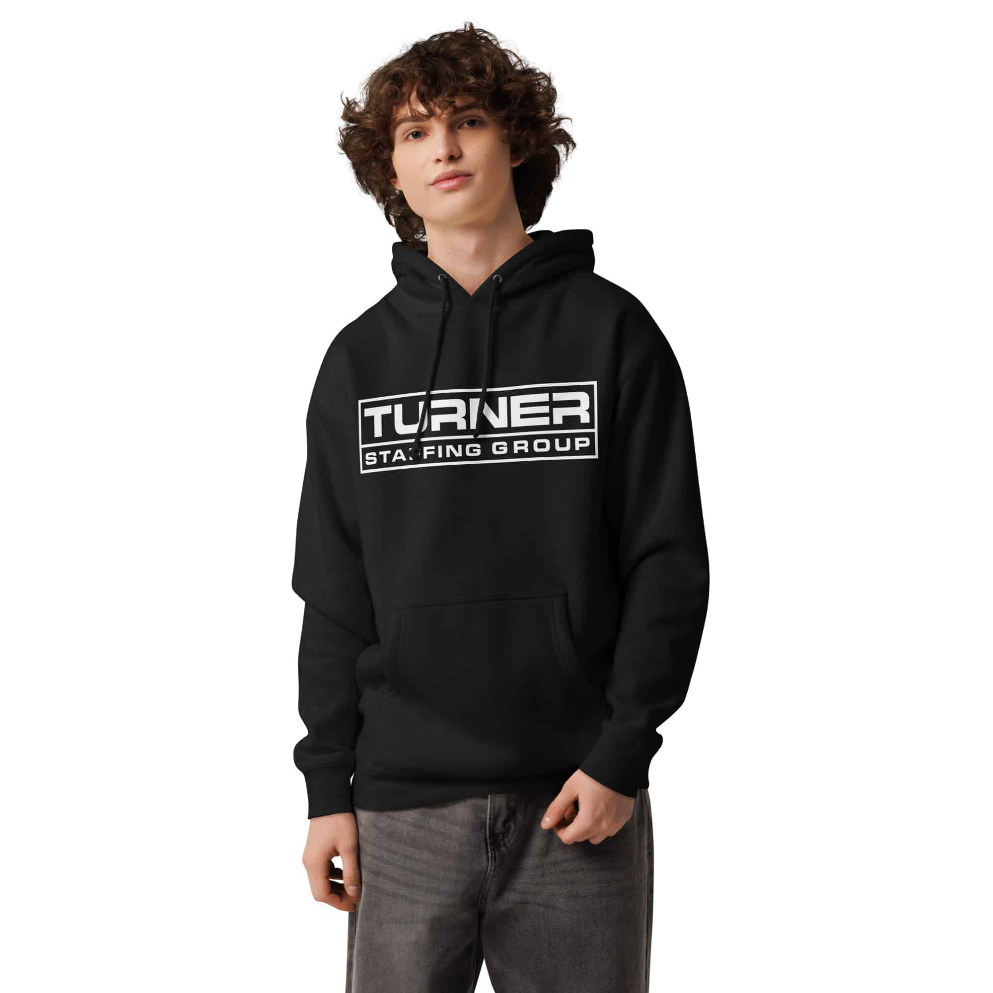 Black Unisex Heavyweight Hooded Turner Staffing Group Sweatshirt - Image 2